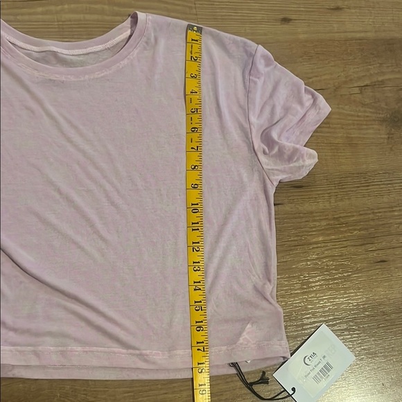 NWT Zyia Active Muted Pink Mosaic Cropped Workout Top - Picture 7 of 7